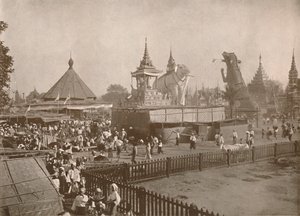 Buddhalainen polttohautauskohtaus. - Phoongyi-byan, 1900. tekijältä Unbekannt