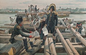 Sillan rakentaminen Lobaun saarelle, 1809, 1896 tekijältä Unbekannt