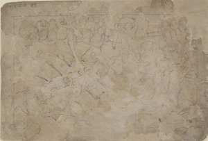 Sillan rakentaminen Lankaan, 1700-luvun puoliväli. tekijältä Unbekannt