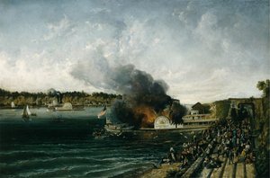 Sivupyörän polttaminen Henry Clay, n. 1854-60. tekijältä Unbekannt