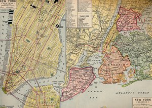 New Yorkin bisneskeskus Manhattanin Seaward Endissä ja sen ympäristössä, 1930-luku tekijältä Unbekannt