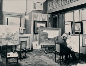 C. Cazin studiossaan, s. 1897 tekijältä Unbekannt
