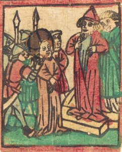 Kaifas repimässä vaatteensa, luultavasti 1449. tekijältä Unbekannt