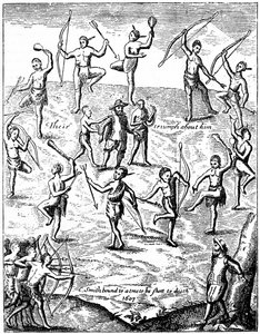 Kapteeni John Smith joutui intiaanien vangiksi, Virgina, 1607 c1880 tekijältä Unbekannt