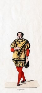 Capucius, pukusuunnittelu Shakespearen näytelmään, Henry VIII, 1800-luku tekijältä Unbekannt