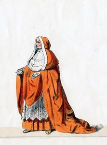 Kardinaali Wolsey, pukusuunnittelu Shakespearen näytelmään, Henry VIII, 1800-luku tekijältä Unbekannt
