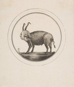Karikatyyri, jossa Louis XVI näkyy oinaana, 1700-luku. tekijältä Unbekannt