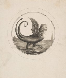 Karikatyyri, jossa Marie Antoinette esitetään lohikäärmeenä, 1700-luku. tekijältä Unbekannt