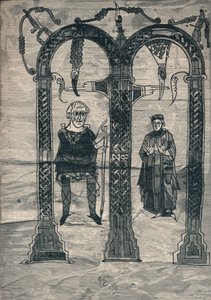 Charles Suuri ja hänen vaimonsa, varhaisimman muotokuvan jälkeen, c775, 1907 tekijältä Unbekannt