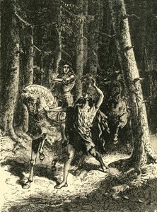 Charles VI Le Mansin metsässä, 1392, 1890. tekijältä Unbekannt