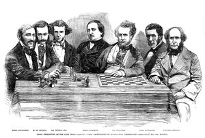 Shakkijulkkikset myöhäisessä shakkikokouksessa, 1855 tekijältä Unbekannt
