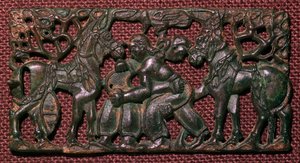 Valkoinen pääskyläkiinalainen pronssinen painimiesten valjaat, 5. vuosisadalla eKr. - Cynanchum vincetoxicum (Asclepias), kirjoittanut Leonhart Fuchs julkaisusta De historia stirpium commentarii insignes (merkittäviä kommentteja kasvien historiasta) värill tekijältä Unbekannt