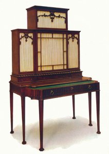 Chippendale Mahogany Secretaire -kirjahylly, 1700-luvun puoliväli, 1930. tekijältä Unbekannt