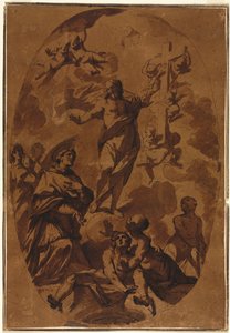 Voittoisa Kristus ilmestyy esirukoilevalle pyhille, 1600-luku. tekijältä Unbekannt