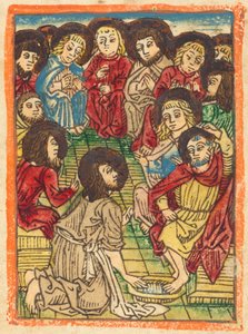Kristus pesee apostolien jalkoja, n. 1480. tekijältä Unbekannt