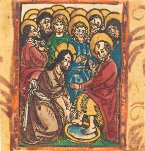 Kristus pesee apostolien jalkoja, n. 14901500. tekijältä Unbekannt