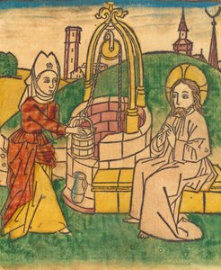 Kristus ja Samarialainen nainen, luultavasti 1485. tekijältä Unbekannt