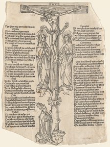 Kristus ristillä paavi Pius II:n kanssa, n. 1475. tekijältä Unbekannt