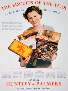 Joulumainos Huntley and Palmers -keksistä, 1935 tekijältä Unbekannt