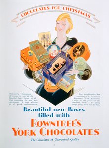 Joulumainos Rowntrees York Chocolatesille, 1928 tekijältä Unbekannt
