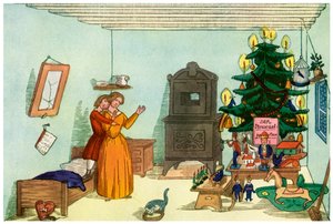 Joulukohtaus Heinrich Hoffmannin Kuningas Pähkinänsärkijästä, 1853 1956 tekijältä Unbekannt