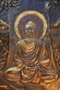 Chua Thien Lam Go buddhalainen pagodi. Shakyamuni Buddha istuu meditaatioasennossa. Thay Ninh. Vietnam tekijältä Unbekannt