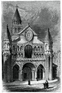 Notre Dame de la Granden kirkko, Poitiers, Ranska, 1100-luku, 1870 tekijältä Unbekannt
