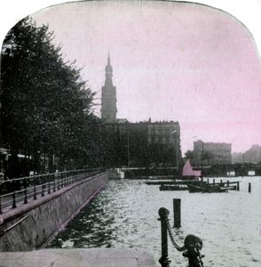 Kaupungintalo ja Alster, Hampuri, Saksa, 1800-luvun loppu tekijältä Unbekannt