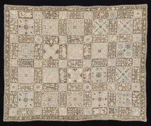 Kangas, jossa on yksisarvisia, lohikäärmeitä, muita eläimiä ja kukkakuvioita, 1800-luku. tekijältä Unbekannt