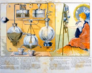 Kahvin- tai teenkeitin lämmitetty pienellä alkoholilampulla, 1900 tekijältä Unbekannt