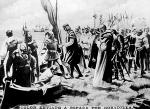 Kolumbus lähetettiin Espanjaan, 1500-luku, 1920-luku tekijältä Unbekannt