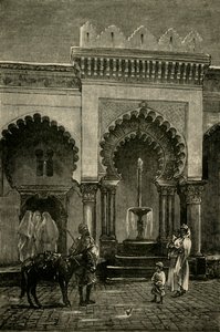 Djamaa-El-Kebirin moskeijan pylväikkö, Alger, 1890. tekijältä Unbekannt