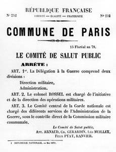 Commune de Paris, Pariisin kommuunin Ranskan poliittisista julisteista, toukokuu 1871 tekijältä Unbekannt