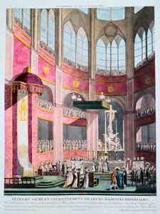 Paavi Pius VII pyhitti Napoleonin ja kruunasi Josephineen 2. joulukuuta 1804 tekijältä Unbekannt