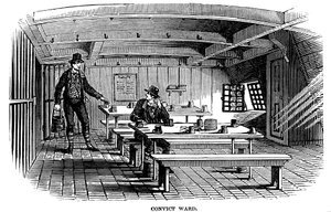 Vankilan osasto Warriorin Woolwichissa, Lontoossa, 1848 tekijältä Unbekannt