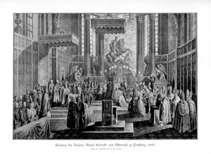 Itävallan keisarinna Maria Ludovican kruunaus Pressburgissa, 1808 tekijältä Unbekannt