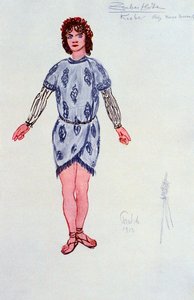 Pukusuunnittelu yhdelle kolmesta nuoresta tai geniistä, 1913 tekijältä Unbekannt