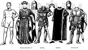 Miesten ja naisten puvut, joita käytettiin Henry V:n hallituskauden aikana, n. 1934 tekijältä Unbekannt