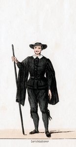 Hovivahti, pukusuunnittelu Shakespearen näytelmään, Henry VIII, 1800-luku tekijältä Unbekannt