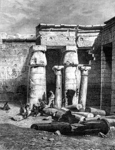 Tuomio, jossa on kristillisen kirkon jäänteitä, Medinet-Habou, 1881 tekijältä Unbekannt