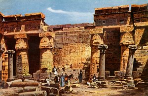 Medinet Hoboun temppelin piha, c1918-c1939. tekijältä Unbekannt