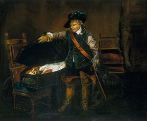"Cromwell katselee Charles I:n ruumista", vuoden 1850 jälkeen tekijältä Unbekannt