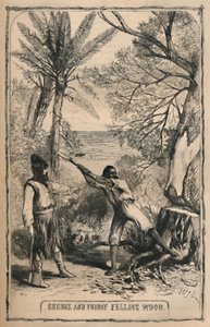 Crusoe ja Friday Felling Wood, 1870 tekijältä Unbekannt
