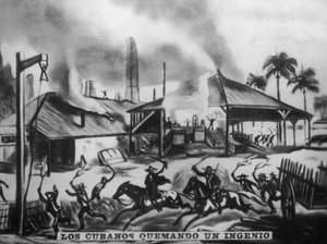 Kuubalaiset polttavat jalostamoita, 1870- ja 1920-luvut tekijältä Unbekannt