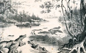 David Livingstone navigoi Zambezissa, Afrikassa, 1852-1864 c1878 tekijältä Unbekannt