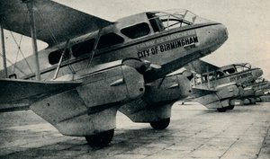 De Havilland DH89 -lentokone, jota käytetään joillakin Railway Air Servicen reiteillä, c1934 c1937 tekijältä Unbekannt