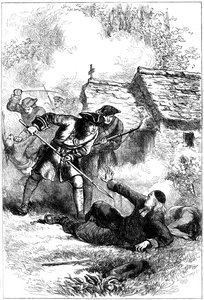 Ranskan jesuiittalähetyssaarnaajan Sebastien Ralen kuolema Amerikassa, 1724 c1880 tekijältä Unbekannt