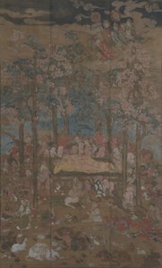 Historiallisen Buddha Nehan-zun kuolema 1400-luvulla. tekijältä Unbekannt