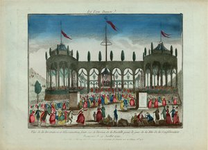 Bastillen koristelu ja valaistus federaation juhlaa varten 14. heinäkuuta 1790. tekijältä Unbekannt