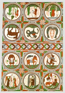 Sisustus Stora Rådan vanhassa kirkossa, Västra Götaland, Ruotsi, 1928. tekijältä Unbekannt